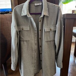 Noisy may Black and White Houndstooth Shacket